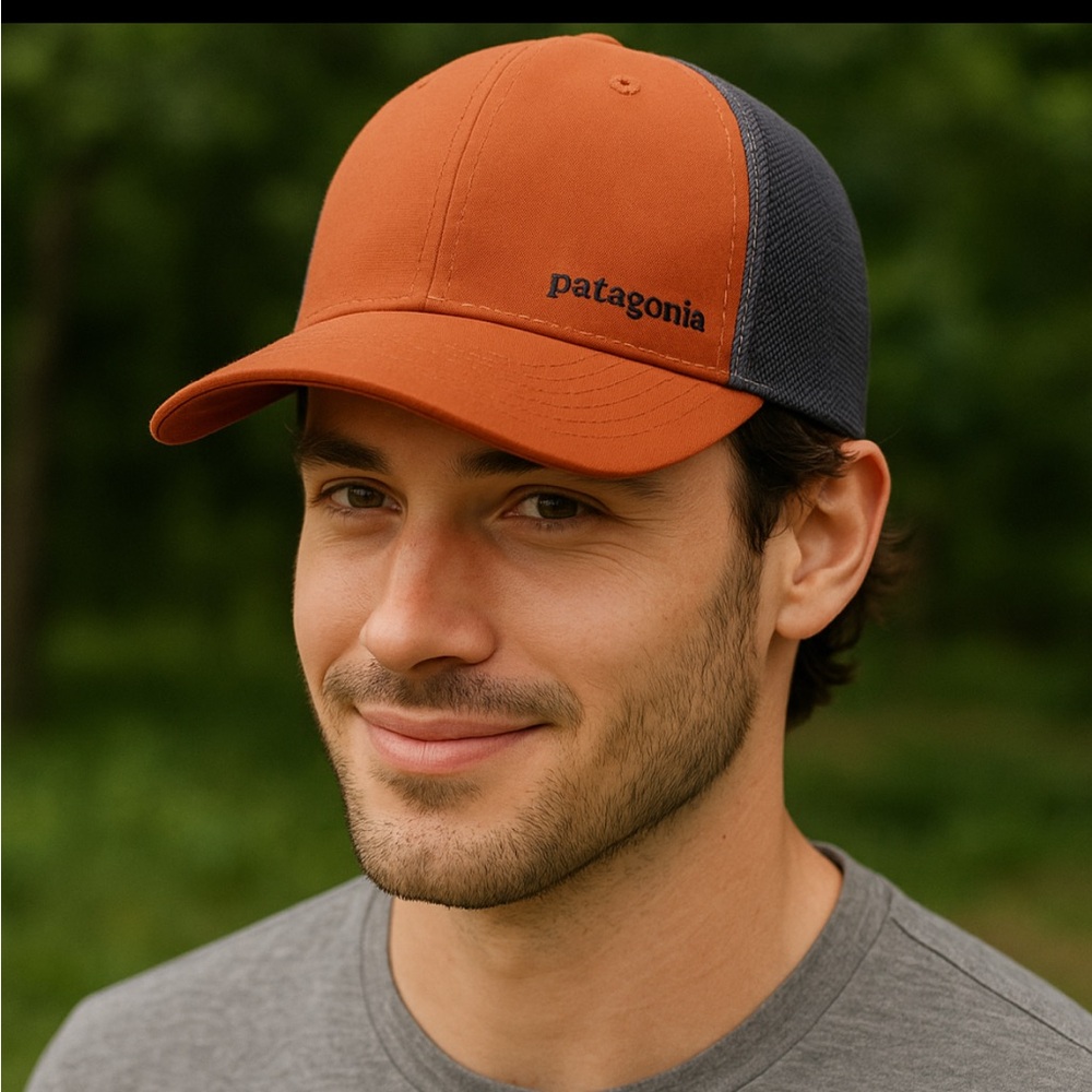 Patagonia Orange and Gray Trucker Hat